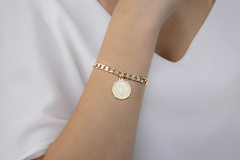 Pulseira Grossa Pingente Moeda Antiga - comprar online