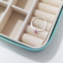 Anel Solitário Colorido Rosa - comprar online