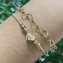 Pulseira Pingente Coração - Bela Flor Semijoias