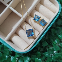 Conjunto Pedra Quadrada Azul