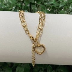 Pulseira Cartier Dupla Pingente Coração - comprar online