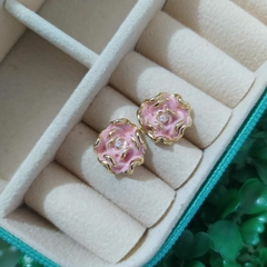 Brinco Flor Resinada