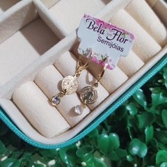 Brinco Argola Pingente Medalha São Bento