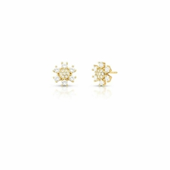 Brinco Flor Zircônia