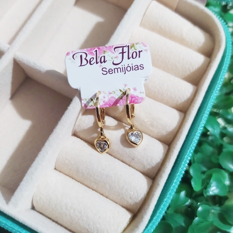 Brinco Argola Pingente Mini Coração