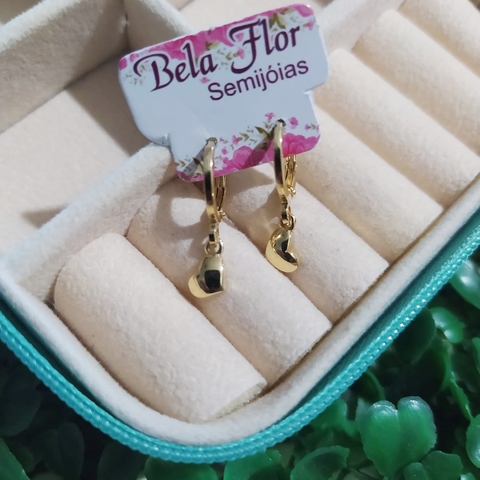 Brinco Argola Pingente Mini Coração