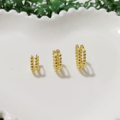 Trio Brincos Argolas Clicks Mini Bolinhas
