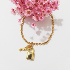 Pulseira Pingentes Chave/Cadeado