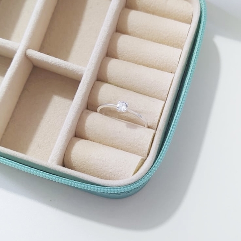 Anel Solitário Cristal