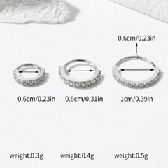Piercing Argola Torção Fina Cravejado na internet