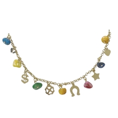 Pulseira Pingente Coloridos Madrepérola