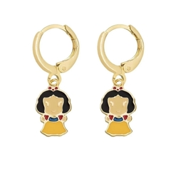 Brinco Argola Pingente Princesa Branca de Neve