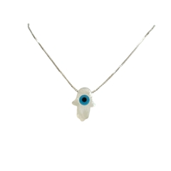 Pulseira Madre Pérola Mão de Fátima e Olho Grego - comprar online