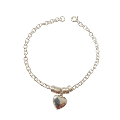 Pulseira Elo Pingente Coração