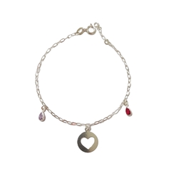 Pulseira Medalha Estrela Vazada Pingentes Gota Coloridos - comprar online