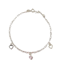 Pulseira Pingentes Corações - comprar online