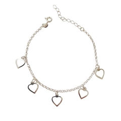 Pulseira Pingentes Corações