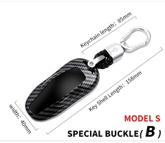 Capa para chave remota fibe carbono abs, proteção completa para tesla model 3 - loja online