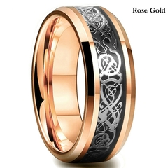 Fdlk 8 cores 8mm masculino aço inoxidável dragão anel incrustado vermelho ver - comprar online