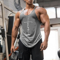 Regata masculina sem mangas de academia, roupa de ginástica para homens, regata - comprascoin