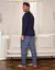 Pijama Longo Masculino - Xadrez Marinho - leetih