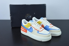 Tênis Nike Air Force 1 Low Shadow Sail Game Royal Rush Orange University Blue