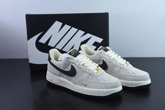 Tênis Nike Air Force 1 Low '07 Essential White Black Gold Mini Swoosh