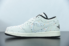 Tênis Jordan 1 Low Brushstroke Swoosh - Paint Splatter na internet