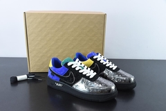 Tênis Louis Vuitton Nike Air Force 1 Low By Virgil Abloh Black Metallic Silver