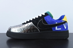 Tênis Louis Vuitton Nike Air Force 1 Low By Virgil Abloh Black Metallic Silver na internet