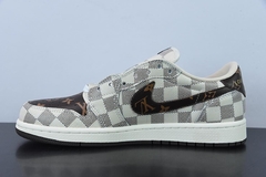 Tênis Jordan 1 Retro Low OG SP Travis Scott x Louis Vuitton na internet