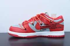 Tênis Nike Dunk Low Off-White University Red na internet
