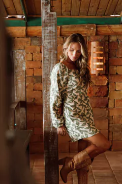 VESTIDO LINHO BORDADO - IZZA BRAND