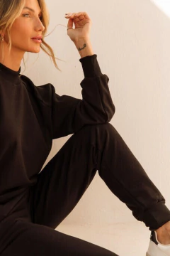 CALÇA MOLETOM RIBANA PRETO - loja online