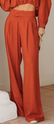 CALÇA PANTALONA PREGAS LINHO MISTO - IZZA BRAND