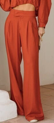 CALÇA PANTALONA PREGAS LINHO MISTO - IZZA BRAND