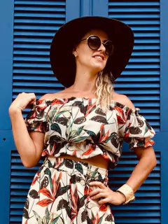 BLUSA CIGANA CHIFFON MANGA CURTA - comprar online