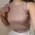 Kit 3 Regatas Caneladas Femininas Bege/Branco/Marrom - loja online