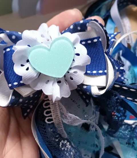 Laços Fitilhos Poá Azul Marinho