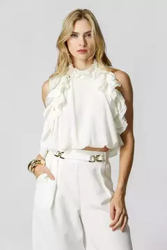 BLUSA COM LENÇO BABADO - comprar online