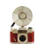 Câmera Fotográfica Vermelha 23x4x15cm Estilo Retrô Vintage