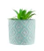 Vaso Turquesa Cimento Planta Artificial 8x6x6cm - BelaBi shop