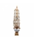 Miniatura Barco Navio Veleiro Madeira Casco Branco Base Marrom 47x10x57cm