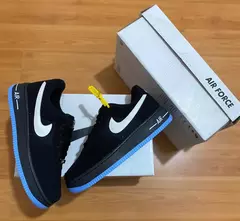 TÊNIS AIR FORCE 1 BLACK BLUE na internet