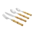 Faqueiro c/ 24pçs de Aço Inox c/ Cabo de Plástico Bambu Natural Luxo