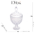 Potiche Decorativo c/ Pé de Cristal de Chumbo Diamond Transparente - 15x28cm - loja online