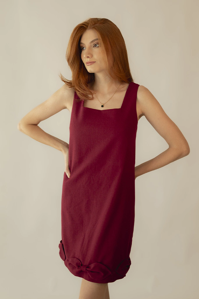 VESTIDO LAÇOS LINHO ACALANTO