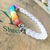 Pulseira de pedra transparente com 7 chakras, pulseira de energia de yoga com co - Santo Stylo
