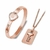 Pulseira de bloqueio de coração de amor, de aço inoxidável, pulseiras, chave na internet