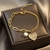Design na moda 14k real ouro amor coração em forma de pérola pingente pulseir na internet